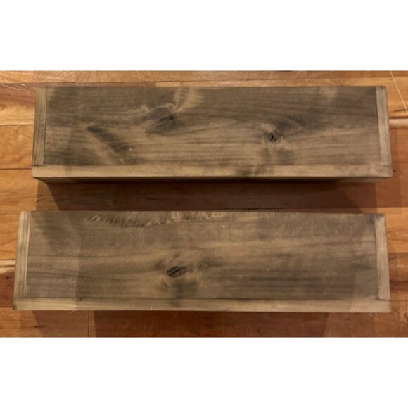 Handmade Ayansh 2 Piece Alder Floating Shelf Set of 2 by Three Posts 24" RUSTIC - Picture 2 of 4